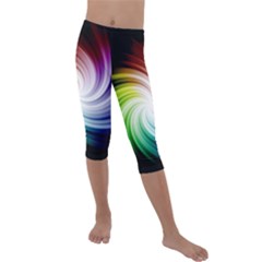 Rainbow Swirl Twirl Kids  Lightweight Velour Capri Leggings  by Nexatart