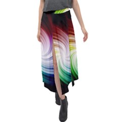 Rainbow Swirl Twirl Velour Split Maxi Skirt