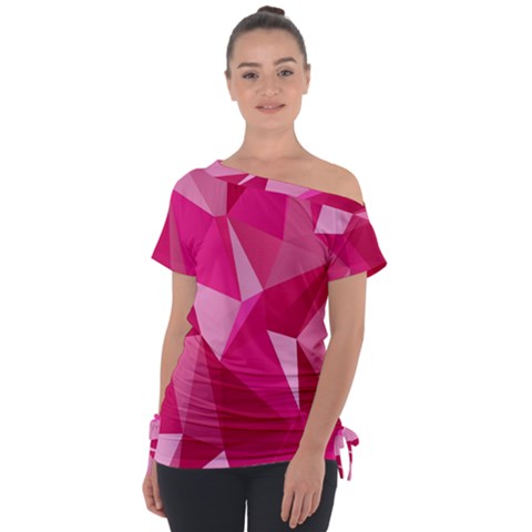 Pattern Halftone Geometric Tie-up Tee by Nexatart