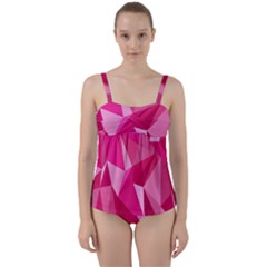 Pattern Halftone Geometric Twist Front Tankini Set by Nexatart