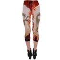 Wonderful Chinese Dragon With Flowers On The Background Capri Leggings  View2