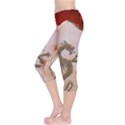 Wonderful Chinese Dragon With Flowers On The Background Capri Leggings  View3