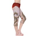 Wonderful Chinese Dragon With Flowers On The Background Capri Leggings  View4