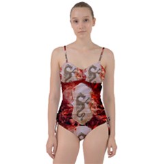 Wonderful Chinese Dragon With Flowers On The Background Sweetheart Tankini Set by FantasyWorld7