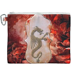 Wonderful Chinese Dragon With Flowers On The Background Canvas Cosmetic Bag (xxxl) by FantasyWorld7