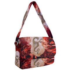 Wonderful Chinese Dragon With Flowers On The Background Courier Bag by FantasyWorld7