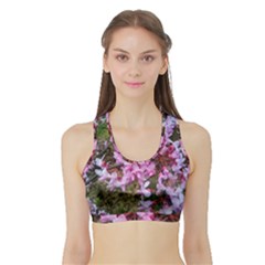 Redbud In April Sports Bra With Border by Riverwoman