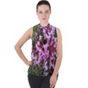 Redbud in April Mock Neck Chiffon Sleeveless Top View1