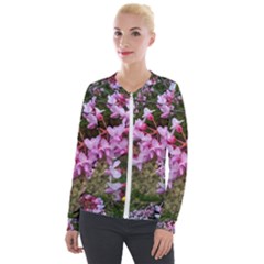 Redbud In April Velour Zip Up Jacket by Riverwoman