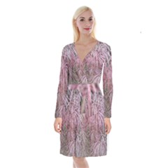 Fineleaf Japanese Maple In April Long Sleeve Velvet Front Wrap Dress by Riverwoman