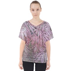 Fineleaf Japanese Maple In April V-neck Dolman Drape Top by Riverwoman