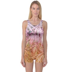 Fineleaf Japanese Maple Highlights One Piece Boyleg Swimsuit by Riverwoman