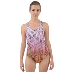 Fineleaf Japanese Maple Highlights Cut-out Back One Piece Swimsuit by Riverwoman