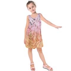 Fineleaf Japanese Maple Highlights Kids  Sleeveless Dress by Riverwoman