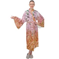 Fineleaf Japanese Maple Highlights Maxi Tie Front Velour Kimono by Riverwoman