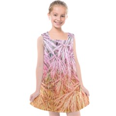 Fineleaf Japanese Maple Highlights Kids  Cross Back Dress by Riverwoman