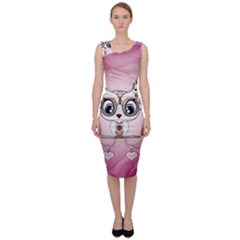 Cute Little Owl With Hearts Sleeveless Pencil Dress by FantasyWorld7