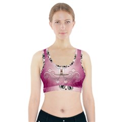 Cute Little Owl With Hearts Sports Bra With Pocket by FantasyWorld7