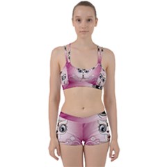 Cute Little Owl With Hearts Perfect Fit Gym Set by FantasyWorld7