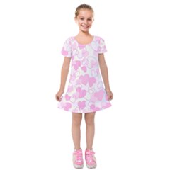 Valentine Background Hearts Bokeh Kids  Short Sleeve Velvet Dress by Nexatart