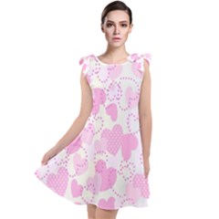 Valentine Background Hearts Bokeh Tie Up Tunic Dress by Nexatart