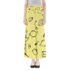 Tea Seamless Pattern Teatime Full Length Maxi Skirt by Nexatart