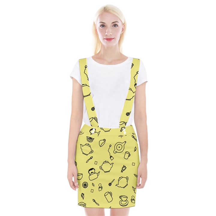 Tea Seamless Pattern Teatime Braces Suspender Skirt