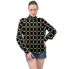 Pattern Digital Seamless Texture High Neck Long Sleeve Chiffon Top by Nexatart