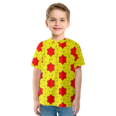 Pattern Red Star Texture Star Kids  Sport Mesh Tee by Nexatart