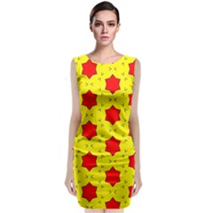 Pattern Red Star Texture Star Classic Sleeveless Midi Dress by Nexatart