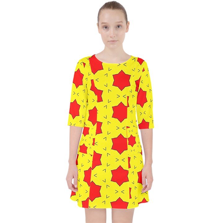 Pattern Red Star Texture Star Pocket Dress