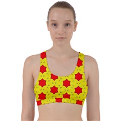 Pattern Red Star Texture Star Back Weave Sports Bra by Nexatart