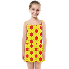 Pattern Red Star Texture Star Kids  Summer Sun Dress by Nexatart