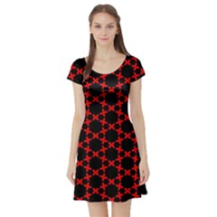 Pattern Seamless Texture Design Short Sleeve Skater Dress by Nexatart