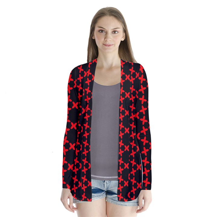 Pattern Seamless Texture Design Drape Collar Cardigan