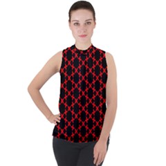 Pattern Seamless Texture Design Mock Neck Chiffon Sleeveless Top by Nexatart