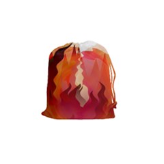 Fire Abstract Cartoon Red Hot Drawstring Pouch (small) by Nexatart