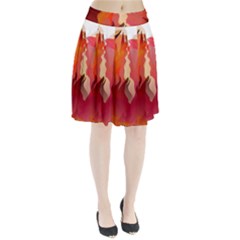 Fire Abstract Cartoon Red Hot Pleated Skirt