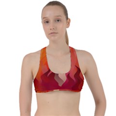 Fire Abstract Cartoon Red Hot Criss Cross Racerback Sports Bra