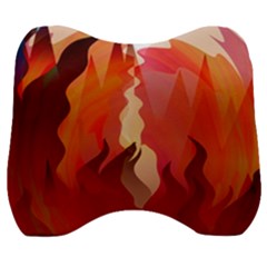 Fire Abstract Cartoon Red Hot Velour Head Support Cushion by Nexatart