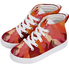 Fire Abstract Cartoon Red Hot Kids  Hi-top Skate Sneakers