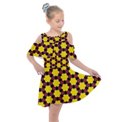 Pattern Colorful Background Texture Kids  Shoulder Cutout Chiffon Dress by Nexatart