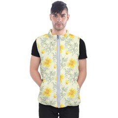 Floral Background Scrapbooking Men s Puffer Vest