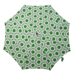 White Background Green Shapes Hook Handle Umbrellas (large) by Nexatart