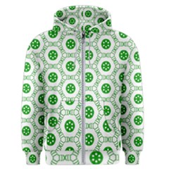 White Background Green Shapes Men s Zipper Hoodie