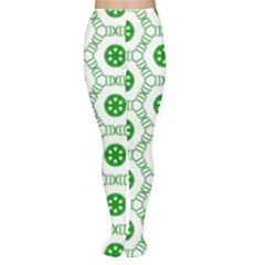 White Background Green Shapes Tights