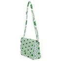 White Background Green Shapes Shoulder Bag with Back Zipper View2