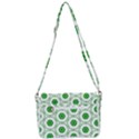 White Background Green Shapes Shoulder Bag with Back Zipper View3