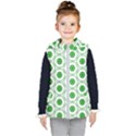 White Background Green Shapes Kids  Hooded Puffer Vest View1