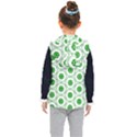 White Background Green Shapes Kids  Hooded Puffer Vest View2